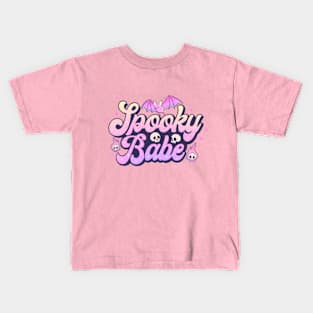 Spooky Babe Cute Pink Halloween Kids T-Shirt